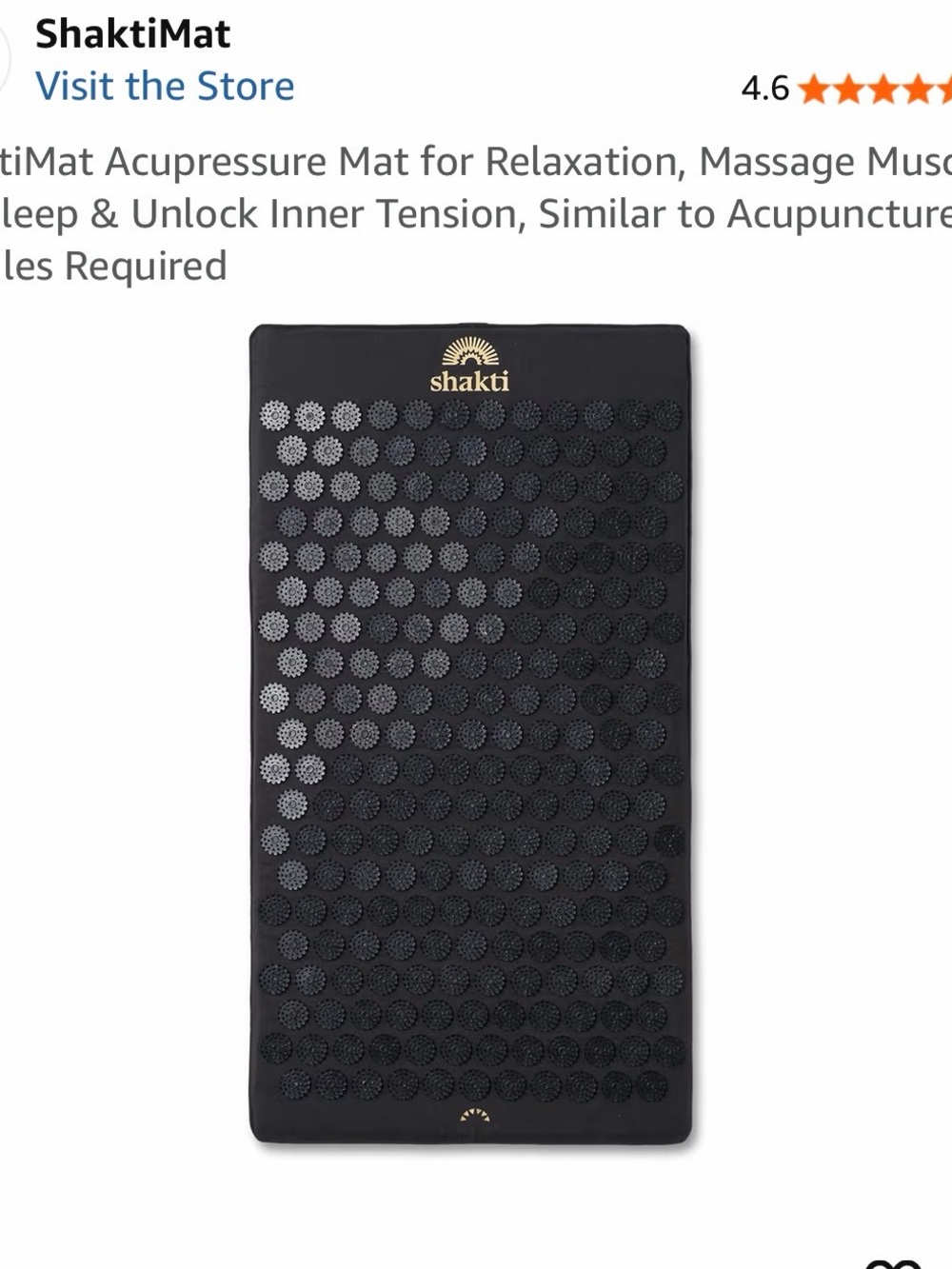 ShaktiMat Black Acupressure Massage Mat